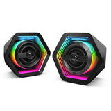 Computer Gaming Speakers, 50W Active Desktop Speakers with Infinity Mirror 3D Tunnel RGB (8 Modes