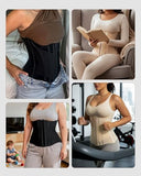 Waist Trainers for Women for Daily Wear, Faja Body Shaper Corset with Tummy Control for Workouts, Postpartum Recovery, and Yoga Sessions — Breathable and Supportive Black