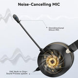 Wireless Headset with Mic for Work, Bluetooth Headset with Microphone (Noise Cancelling & Mute Button