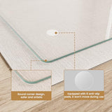 Tempered Glass Chair mat for Carpet, Office Chair Mat with Round Corner, Desk Chair Mat for Carpet