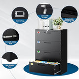 Lateral Filing Cabinets for Home Office, Office Storage Drawers with Lock