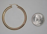 14K Gold Hoop Earrings, 4mm Thick