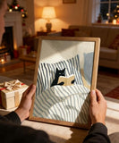 Framed Reading Cat Wall Art Funny Black Cat in Bed Reading Picture Wall Decor Minimalist Animal Book Lover Aesthetics Poster Print for Living Room Bedroom Office Home Decoration 12x16 in