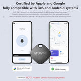 ATUVOS 2026 New Dual System Air Tracker Tag-1 Pack, Compatible with Apple Find My (iOS) & Google Find Hub (Android) [Not for Huawei], Bluetooth Tracker Smart Tag for Keys, Luggage, Backpack, Suitcases