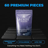 Deluxe Gentle Tape for Sensitive Skin (60 Pack) - Pain Free Removal, Hypoallergenic, Latex Free, Zero Residue - Nonwoven Cotton Adhesive Body Tape - 10+ Hour Hold