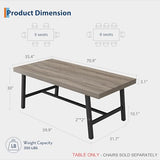GarveeHome Industrial Dining Table for 6-8 People, 70.87" Long Kitchen Table