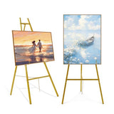 Gold Easel Stand for Sign–Adjustable Floor Heavy Duty Metal Display Easel for Wedding Signs, Art