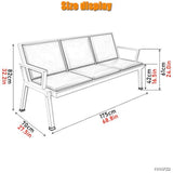 Waiting Room Bench Set, Waiting Room Chairs with Arms and Backrests, Office Guest Reception Chairs
