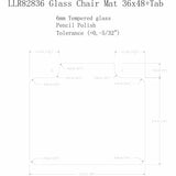 Lorell Tempered Glass Chairmat with Lip, 36" x 48", Clear