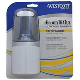 Westcott 17793 iPoint Stratus Electric Pencil Sharpener with Titanium-Bonded Blades and Pop-Top