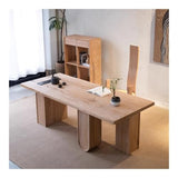 zhongxlla Standing Desk, 78" Large Home Study Writing Desk Rectangular Solid Wood Dining Table