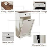 13 Gallons Tilt Out Trash Cabinet Freestanding Kitchen Trash Bin Cabinet Wood