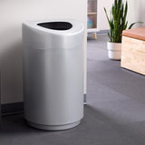 Safco Open Top Trash Can, 30 Gallon Stainless Steel Modern Garbage Can