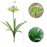 HIFORESTAR 8 Bundles Artificial Flowers Plants for Outdoor Planters | 18.9 in Green Large Fake Flowers | Spring Summer Look Real Plasic Faux Plant for Front Porch Pathway Garden Patio (Green)