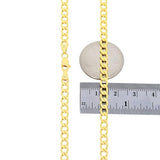 Nuragold 10K Real Yellow Gold Cuban Curb Link Chain Necklace