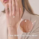 YOIHUR Rose Gold Hand Chain Bracelet, 925 Sterling Silver Finger Ring Bracelet, Adjustable Hand Chains, Stack Jewellery Stars and CZ Hand Jewelry Gifts for Women, 2" to 2.4" Extend