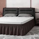 ANARACHON King Bed Skirt, Elastic Wrap Around Bed Skirt King Size, Bed Skirts for Adjustable Bed, Easy Fit with 14" Drop Length Tailored Drop Dust Ruffle (Brwon)