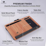 Home Office Lap Desk with Built-in Mouse Pad, Wrist Rest & Phone Holder, Portable Laptop Stand with Cushion