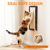 Teynouk 5in1 Cat Wall Shelves Climbing Systems, Large Cat Furniture Shelf Set Wall Hanging Mounted, Sisal Scratching Perch Bed 2 Steps Tower Tree for Indoor House Corner Ladder