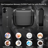 OUDEW 2 Packs Car Trash Can with Lid, Built-in Storage Garbage Bag Leakproof Vehicle Trash Car Accessories for Interior, Mini Garbage Bin