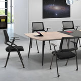 CLATINA Stackable Foldable Conference Room Chairs with Wheels, Portable Padded Office Desk Chair with Lumbar Support