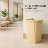 Getzi 5 Pack Brown 25 Gallon Square Commercial Trash Can, Heavy Duty