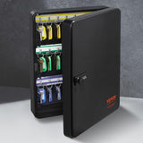 Key Safe with Combination & Key Lock, Digital Security Storage Box Steel Key Organizer with Adjustable Racks