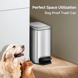 TIPGO Slim Bathroom Trash Can with Lid Soft Close, Step Pedal, 6 Liter