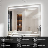 WTTY 48" x 40" LED Bathroom Mirror with Light | Anti-Fog