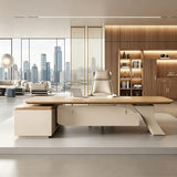 71 inch L Shaped Executive Desk with 2 Drawers, Modern Large Computer Desk