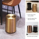 LEASYLIFE 8L/2.1GALbrass Garbage can with Swing lid