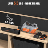 Keenstone Leaf Blower, 40V Cordless Leaf Blower 620-CFM 120-MPH Max with 2 * 4000mAh Batteries and Fast Chargers, Lightweight Leafblower Cordless