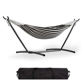 Garvee Double Hammock with Foldable Steel Stand and Carry Bag – Indoor/Outdoor Standing Hammock, 450 LBS Capacity, for Garden, Camping, Beach (Black)