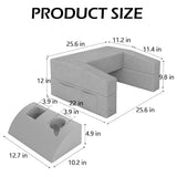 Lap Desk Pillow for Laptop, Large Reading Pillow for Adult, Ergonomic Arm Rest Pillow with Cup Holder