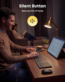 Portable Foldable Keyboard and Mouse Combo, Bluetooth×2+USB A+USB C(4 in 1) Connection, Keyboard Lock