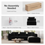 Novilla 141" Modular Sectional Sofa, U Shape Family Size Sectional Couch, Modern Cloud Design with Smarts Coil® Support