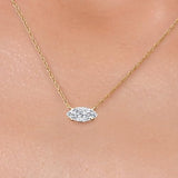 Gem Stone King 10K Yellow Gold Lab Grown Diamond Pendant Necklace For Women
