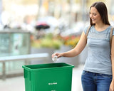 Alpine 23 Gallon Slim Trash Can - Open Top 3 Pack Slender Green Recycle Bin