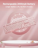 TK950 Typewriter Keyboard Wireless Mechanical Keyboard, 104 Keys Aesthetic Typewriter Keyboards with White Backlit