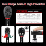 ATsafepro 1/4" Torque Wrench (20-240 in-lb / 2.3-27.1 Nm) -Dual Scale, 72-Tooth Ratchet, ±3% Pre-Calibrated Accuracy, Suitable for Bike & Bicycle Maintenance