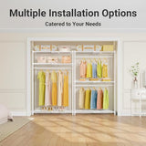 VIPEK X1 Expandable Clothes Rack Heavy Duty Adjustable from 2' to 3'5" with Flexible Shelves and Hanger Rods Metal Garment Racks, White