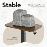 Small Rolling Laptop Standing Desk, Height Adjustable Mobile T-Base Desk with Lockable Casters