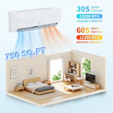 GarveeTech 12,000 BTU Mini Split Air Conditioner, 19 SEER2 115V Ductless Split-System Air Conditioner with Heat Pump, Cools Up to 750 Sq.Ft, Remote Control, Includes Installation Kit