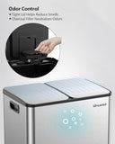 Kitchen Trash Can, 2 x 8 Gallon (2 x 30 L) Stainless Steel Trash and Recycle Bin Combo with Soft-Close Lid