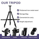 10 Pack Painting Display Easel Stand Portable Adjustable Metal Tripod Artist Canvases Height