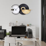 Anmotpe Large Wall Clock Geometric Oversize Modern Clocks Battery Operated Gold Iron Silent Non-Ticking Big Clocks for Living Room, Kitchen, Dining Room, Bedroom