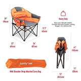 SUNNYFEEL Oversized Camping Chair Heavy Duty 500 LBS Portable Folding Chairs Orange Large Sofa Chair for Beach, Trip, Picnic, Lawn, Outdoor Camp Chair for Adults & Carry Bag