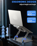 Laptop Cooling Pad with Upgrade Low-Noise Fan and 3.0 USB Hubs, Ventilated Laptop Cooler Prevent Overheating