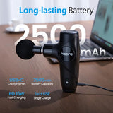 NAPRE 3-in-1 Mini Massage Gun with Heat and Cold,Deep Tissue Back Massage with Detachable Handle for Neck/Body Pain Relief,Portable Handheld Percussion Muscle Massager,Small & Quiet,5 Heads,with Case