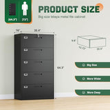 Letaya 5 Drawer File Cabinet with Lock,Metal Lateral Filing Cabinets for Home Office Hanging Files